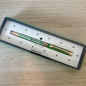 Kate Spade New York Green Pastry Stripe Ballpoint Writing Pen NEW